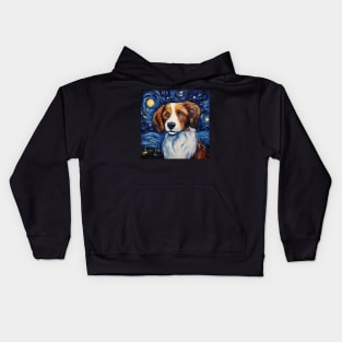 Kooikerhondje portrait in Van Gogh style Kids Hoodie